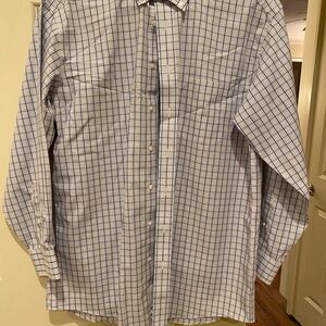 Blue and Gold Checkered Men's Shirt